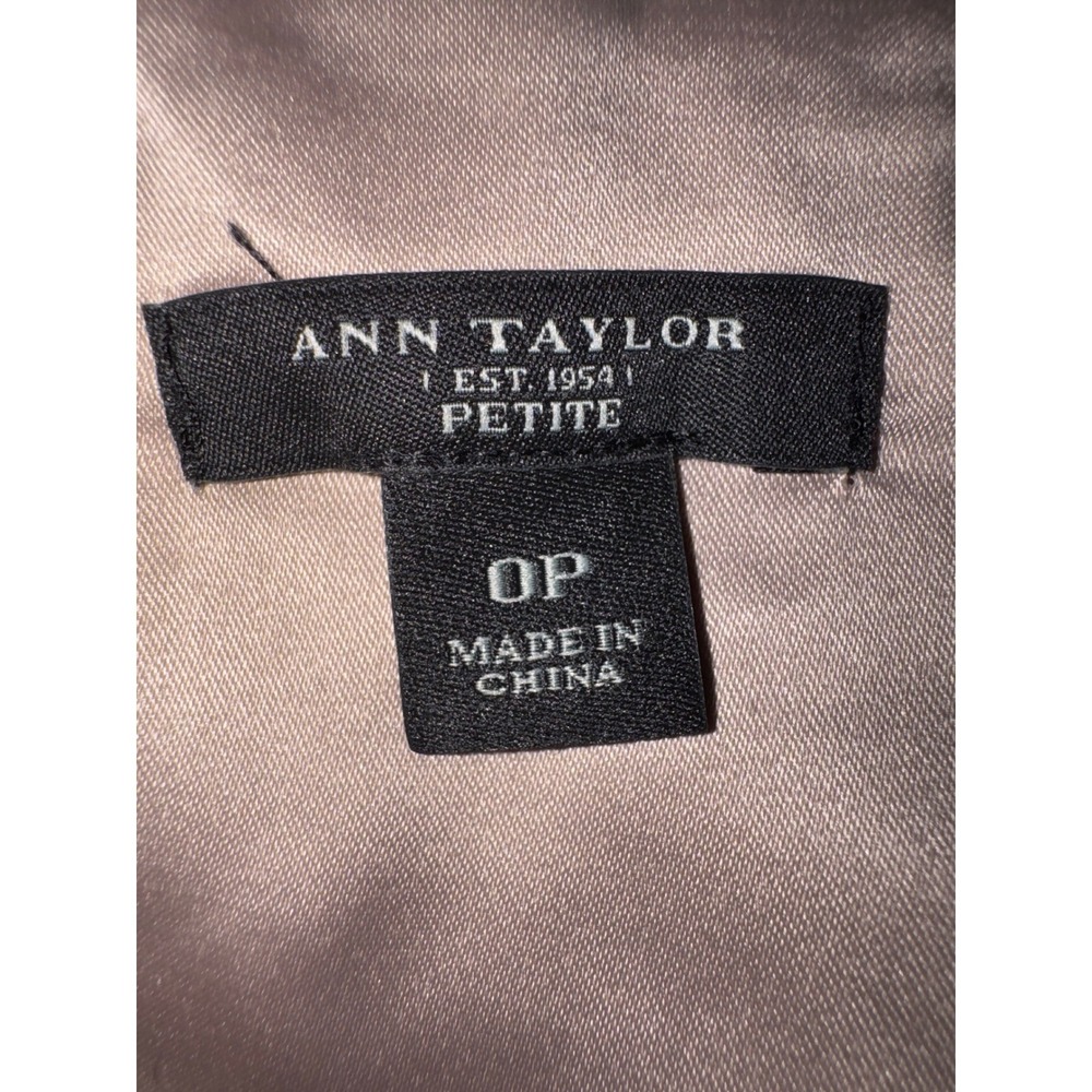 Ann Taylor Petite Black Lace Overlay Sheath Dress Champagne Lining 0P Sleeveless - Picture 3 of 7